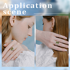 4 шт. 2-цветные регулируемые оправы для колец-солитеров из латуни с микропаве из прозрачного кубического циркония ZIRC-BBC0001-95