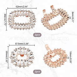 4 шт. 2 стиля украшения для обуви из сплава со стразами&nbsp;AJEW-PH0011-49KCG