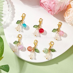 6 шт. круглый цветок из акрила и стекла HJEW-JM02954