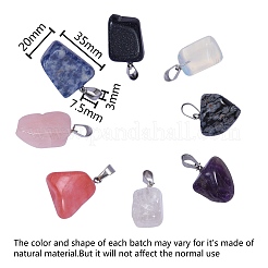 Подвески из натуральных и синтетических драгоценных камней в стиле 24 шт. G-SZ0001-26