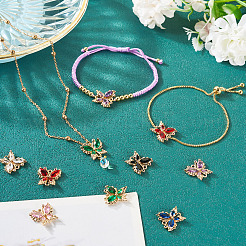 7 шт. 7-х цветные латунные стеклянные соединительные подвески&nbsp;KK-TA0001-93