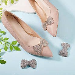 4 шт. 2-цветный бант из сплава со стразами для украшения обуви FIND-GO0002-33