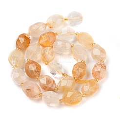 Нити натуральных желтых гематоидных кварцевых бусин G-P541-A01-10