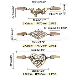 6 шт. 6 стильных винтажных зажима для кардигана из сплава&nbsp;JEWB-GA0001-03