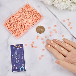 3 нить плоских круглых бусин из полимерной глины ручной работы CLAY-SC0001-69B