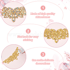 Аппликация из латуни со стразами&nbsp;KK-WH0081-78G