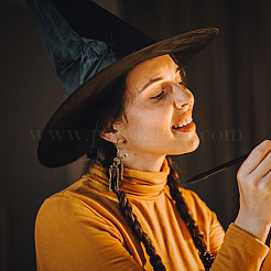 2 пара двухцветных сережек-гвоздиков в виде скелета и черепа из сплава для Хэллоуина EJEW-FI0001-11