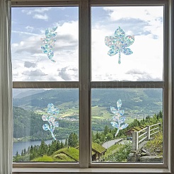 16 шт. 4 стиля водонепроницаемые пластиковые цветные лазерные витражные оконные пленки статические наклейки DIY-WH0314-139