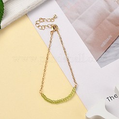 Майские браслеты из натурального перидота из натурального камня BJEW-JB06092-05