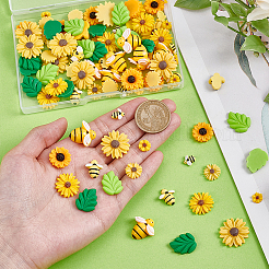 100шт 10 стиля непрозрачные кабошоны из смолы&nbsp;RESI-PH0002-60