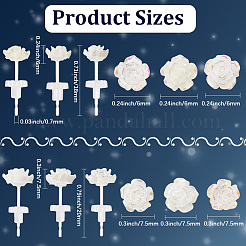 12 пара сережек-гвоздиков из смолы 6 стилей EJEW-SP0001-14