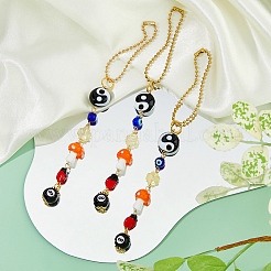 3 шт. подвеска в виде гриба-лэмпворка с изображением сглаза HJEW-FH00115