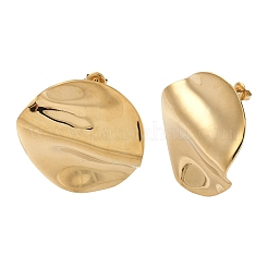 Плоские круглые серьги-гвоздики из нержавеющей стали 304&nbsp;EJEW-K268-56G