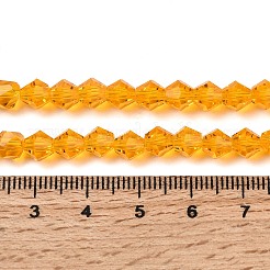 Оранжевого стекла Bicone бисер пряди&nbsp;X-GLAA-S026-6mm-12