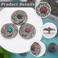 12 комплект декоративных заклепок из сплава 3 цветов&nbsp;FIND-GF0006-34