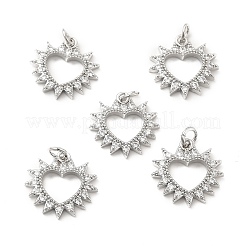 Латунные микропаве прозрачные подвески с фианитом&nbsp;KK-E068-VB189