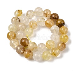 Бусы из натурального желтого гематоидного кварца G-K365-D01-12mm