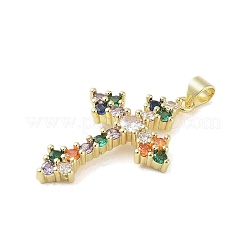 Настоящая позолоченная латунь 18 карат со стеклянными подвесками случайного цвета&nbsp;KK-A209-05B-G