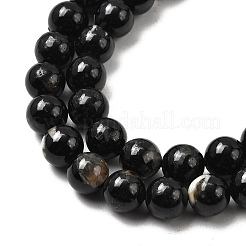Натуральный черный турмалин бисер нитей&nbsp;X-G-F666-05-6mm