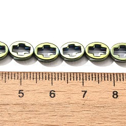 Гальванические нити из синтетических немагнитных гематитовых бусин G-L613-Z01-01H