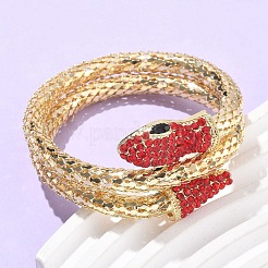 Браслеты из змеиного сплава со стразами для женщин&nbsp;LS-BJEW-G085-01G-01