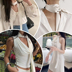 Полиэстеровый шарф для женщин и девочек&nbsp;AJEW-WH20006-251B