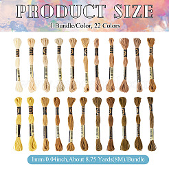 22 пачка полиэстеровых ниток для вышивания 22 цветов с осенней тематикой OCOR-TA0002-80
