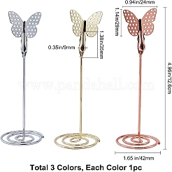 3шт 3 цвета железный зажим для визиток ODIS-GF0001-03
