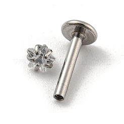 Серьги-гвоздики с резьбой из нержавеющей стали 304 EJEW-NH0001-01A-02