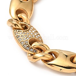 Браслет-цепочка из кофейных зерен с кристаллами и стразами BJEW-E009-01G