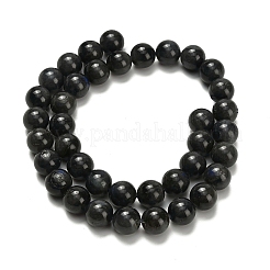 Натуральные черные лабрадоритные бусинки G-L642-B15-10mm