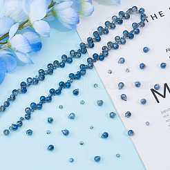 Нити прозрачных стеклянных бусин с гальваническим покрытием EGLA-FI0001-02