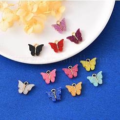 Подвески из сплава эмали с блестящей пудрой и подвесным покрытием из цинкового сплава&nbsp;ENAM-R056-01