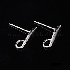 Фурнитура для сережек-гвоздиков из стерлингового серебра с родиевым покрытием&nbsp;STER-K168-118P