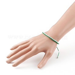 Регулируемые двухцветные браслеты из плетеных бусин из нейлонового шнура&nbsp;BJEW-JB05852-05