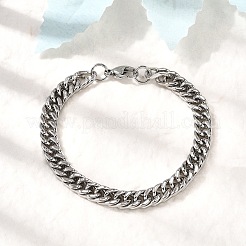 Браслеты из кубинской цепи из нержавеющей стали 304 для мужчин BJEW-B140-06A