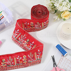 5 ярд ленты из полиэстера с цветочной вышивкой&nbsp;OCOR-CY0001-17D