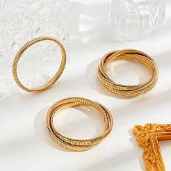 3шт 3 стиля браслетов из нержавеющей стали BJEW-PH0004-54