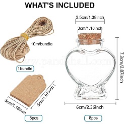 Наборы прозрачных стеклянных бутылок в форме сердца своими руками&nbsp;AJEW-BC0006-04
