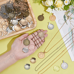 Наборы для самостоятельного изготовления ожерелий из железных шариков и брошей-колец из сплава&nbsp;DIY-GA0008-14