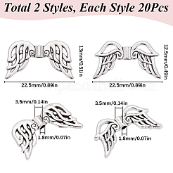 40шт 2 стиля бусины из сплава в тибетском стиле FIND-SC0011-80