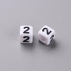 Непрозрачные белые акриловые бусины MACR-T038-13