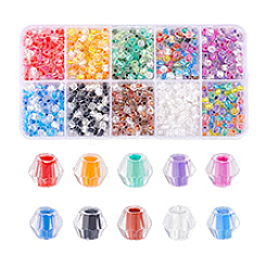 10 набор двухцветных прозрачных стеклянных бусин GLAA-PH0003-34