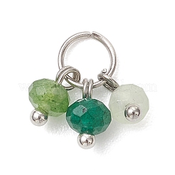 5 шт. 5 вида окрашенных натуральных малазийских нефритовых граненых бусин-подвесок в форме ронделей&nbsp;PALLOY-JF04898-02