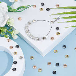 40шт 4 цвета латунные бусины KK-FH0006-49A