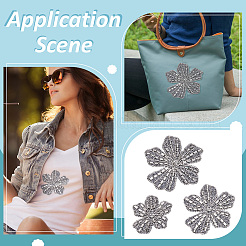 3 шт. 3 стиля фетровые и стразы вышитые нитками приклеиваемые/пришивные нашивки PATC-FG0003-25