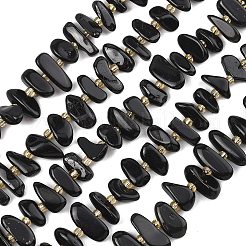 Натуральные бусины из черного оникса (окрашенные и нагретые)&nbsp;G-F821-A03-01