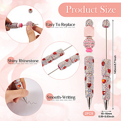 2шт. шариковая ручка со стразами из полимерной глины OFST-TA0001-03C