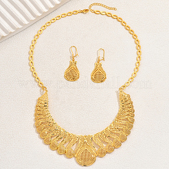 Комплекты из полых латунных серег и ожерелий в форме слезы для женщин RH0213