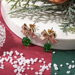 Серьги-гвоздики из сплава со стеклом&nbsp;EJEW-JE06118